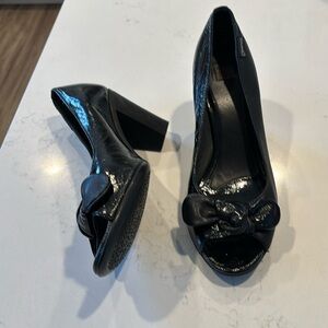 Camper open toe patent leather heel size 38